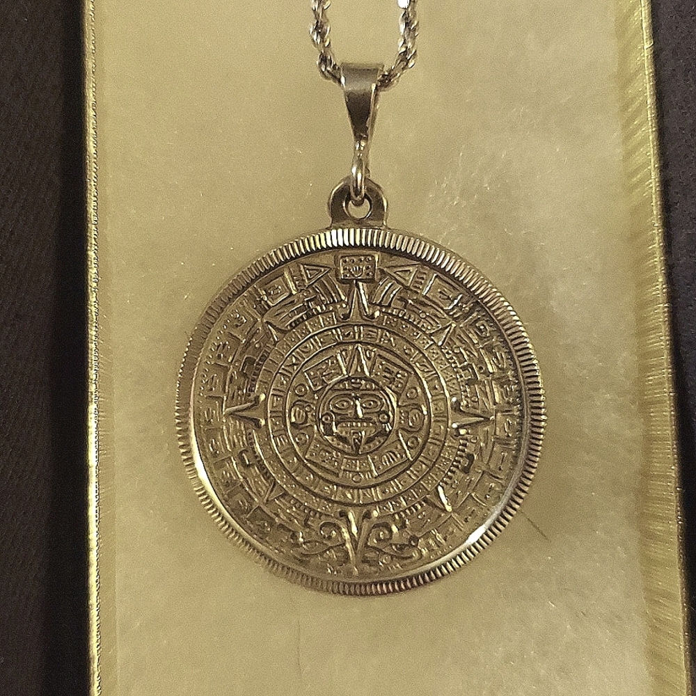 925 Mayan coin vintage made in Mexico